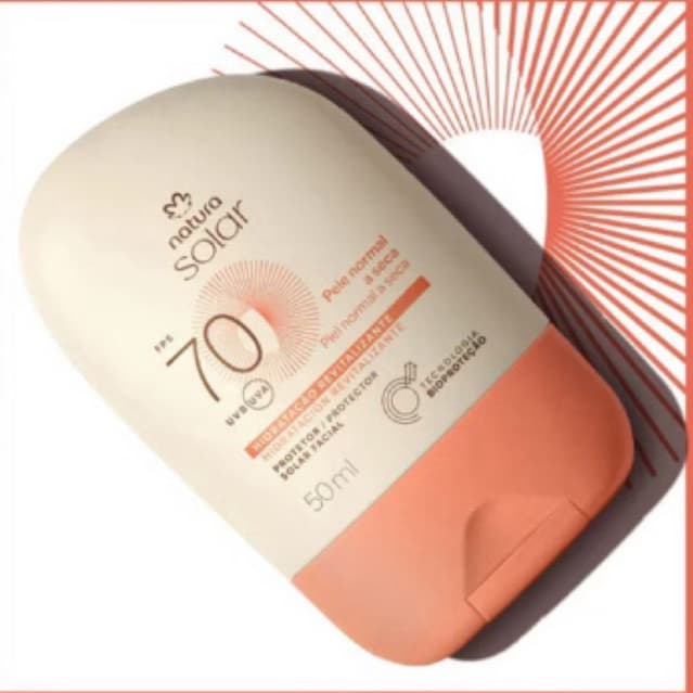 Natura Protetor Solar Facial Pele Normal a Seca FPS 70 Natura Solar 50 ml.
