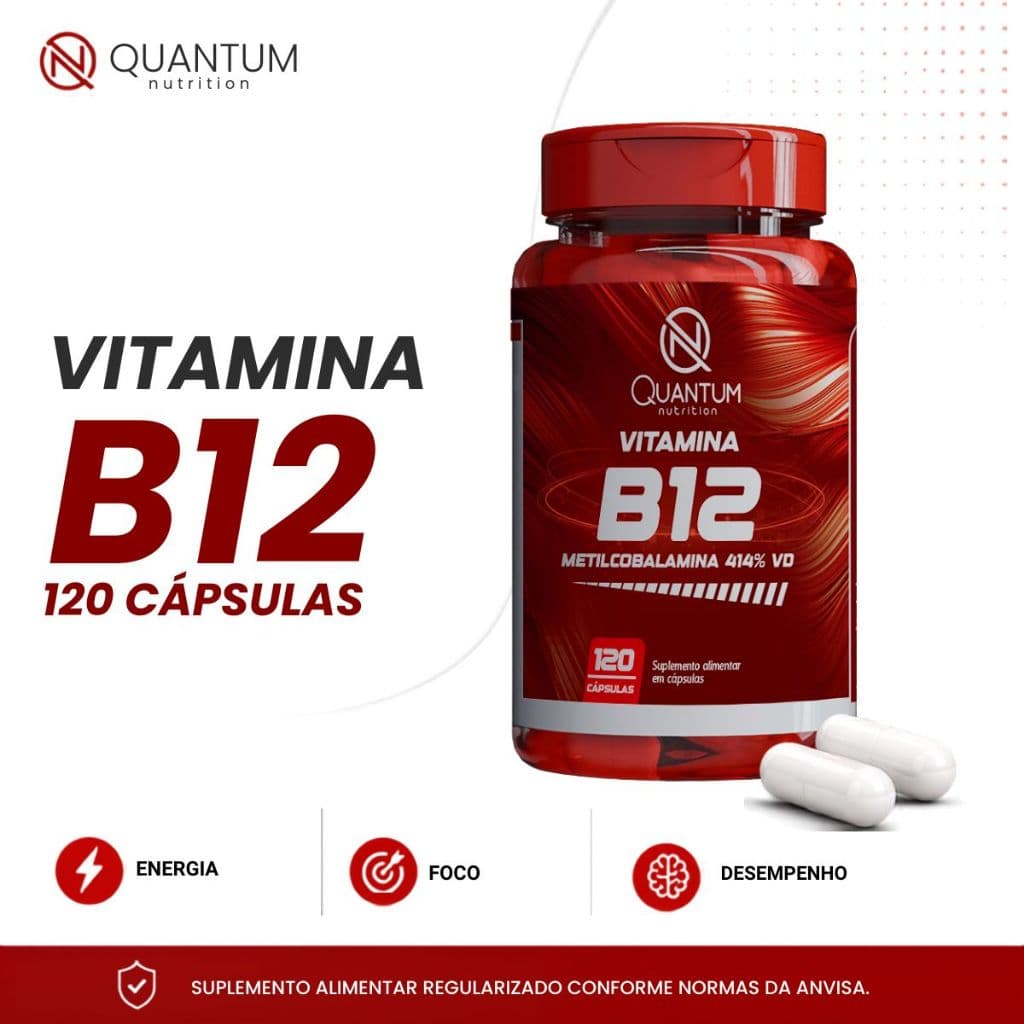 Vitamina B12  Metilcobalamina Disposição Energia Memória Cansaço Suplemento Quantum Nutrition