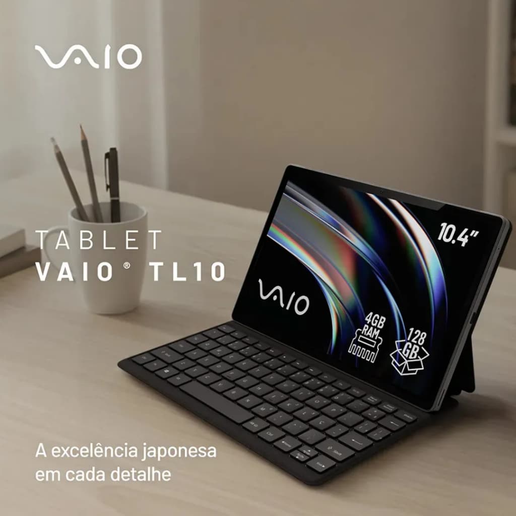 Tablet VAIO TL10 10,4" 4G Wi-Fi 8GB 128GB Android 13 Preto