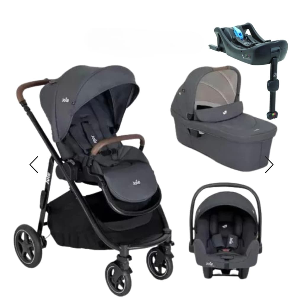 Carrinho de Bebe Moises Bebe Conforto Joie Versatrax Chumbo Moonlight + Base Isofix