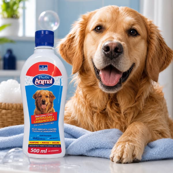 Shampoo para cães Antipulgas e Carrapatos 500 ml - Xampu Doctor Animal