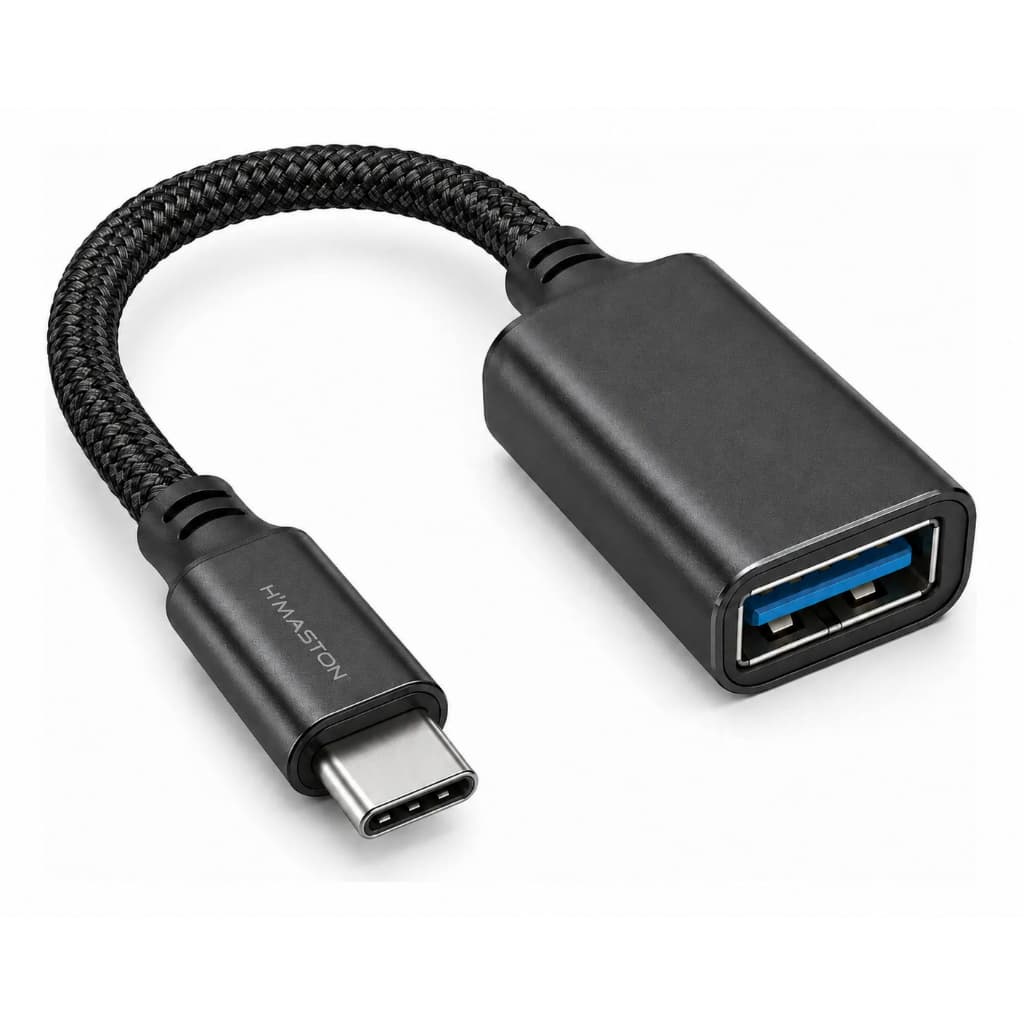 Cabo Adaptador OTG Tipo C USB 3.0 para Pendrive Celular Android Tablet Mouse Teclado Alta Velocidade Preto