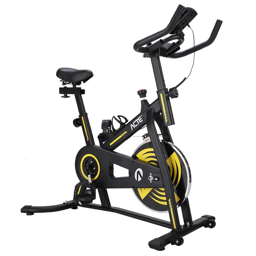 Bicicleta Spinning 4.0 ACTE E32 Ergométrica Silenciosa C/ Suporte de Garrafa até 120kg Treino Completo
