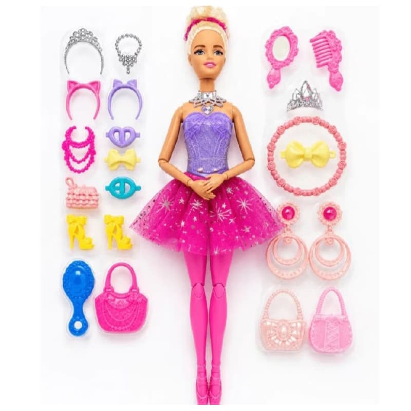 Boneca Bailarina Articulada com Acessórios Musical e Luz
