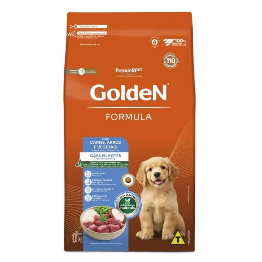Ração Para Cachorros Filhotes Carne Formula 3kg Golden