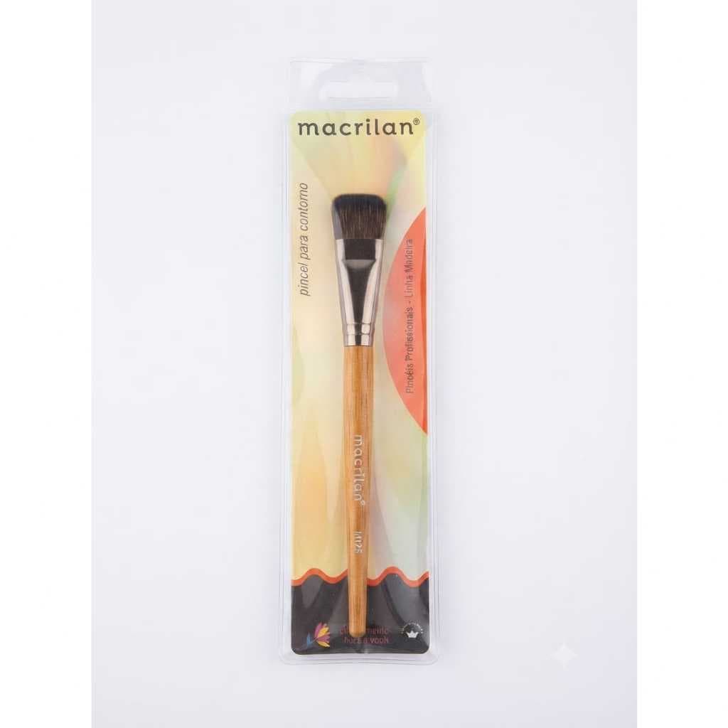 PINCEL PROFISSIONAL MAQUIAGEM PARA CONTORNO BASE LIQUIDA CREMOSA PO EM TODA A FACE BOCHECHA QUEIXO NARIZ MACRILAN M 125