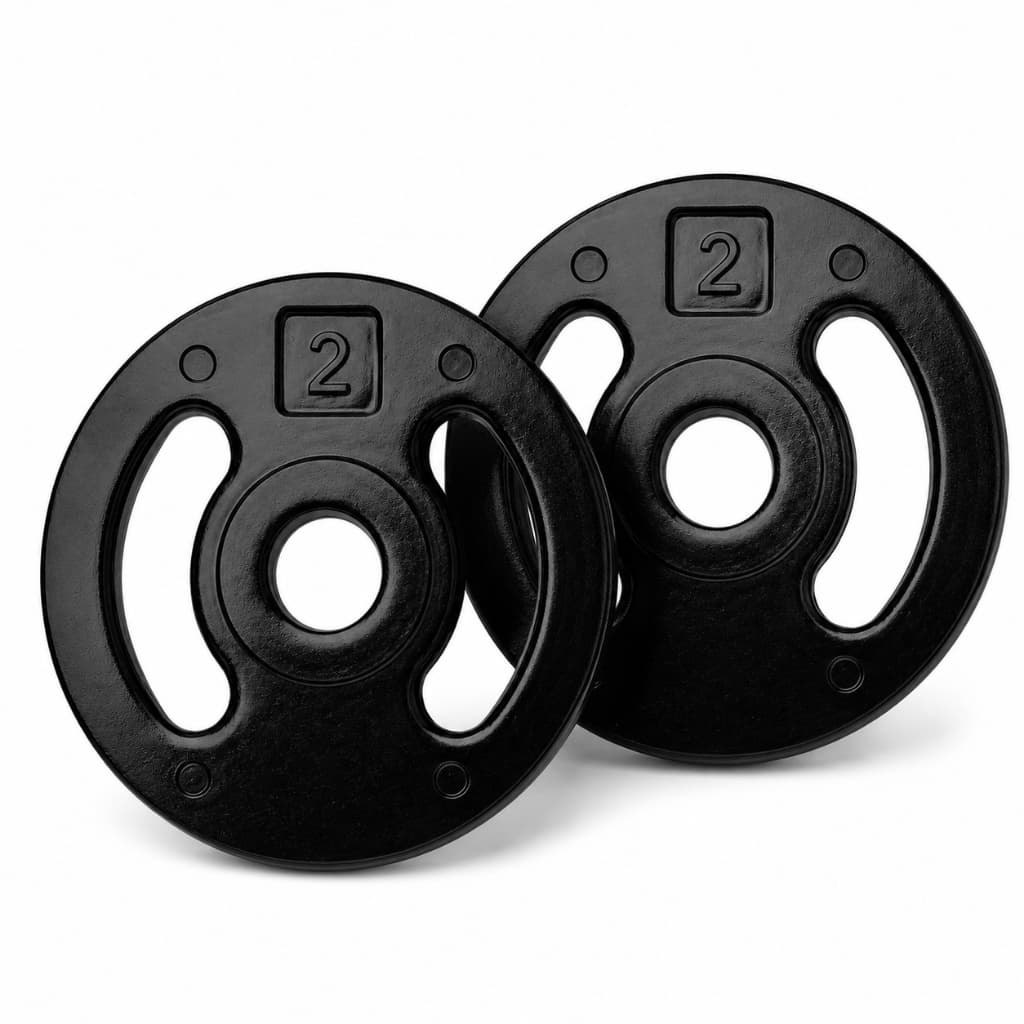 KIT PAR ANILHAS INJETADAS 2KG CADA 100% FERRO REVESTIDAS EM PLÁSTICO MUSCULAÇÃO FITNESS TREINO ACADEMIAKIT PAR ANILHAS I