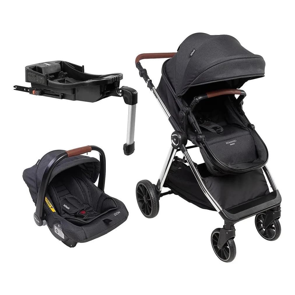 Carrinho de Bebê Romanzo Essenza Trio Isofix Preto - Infanti
