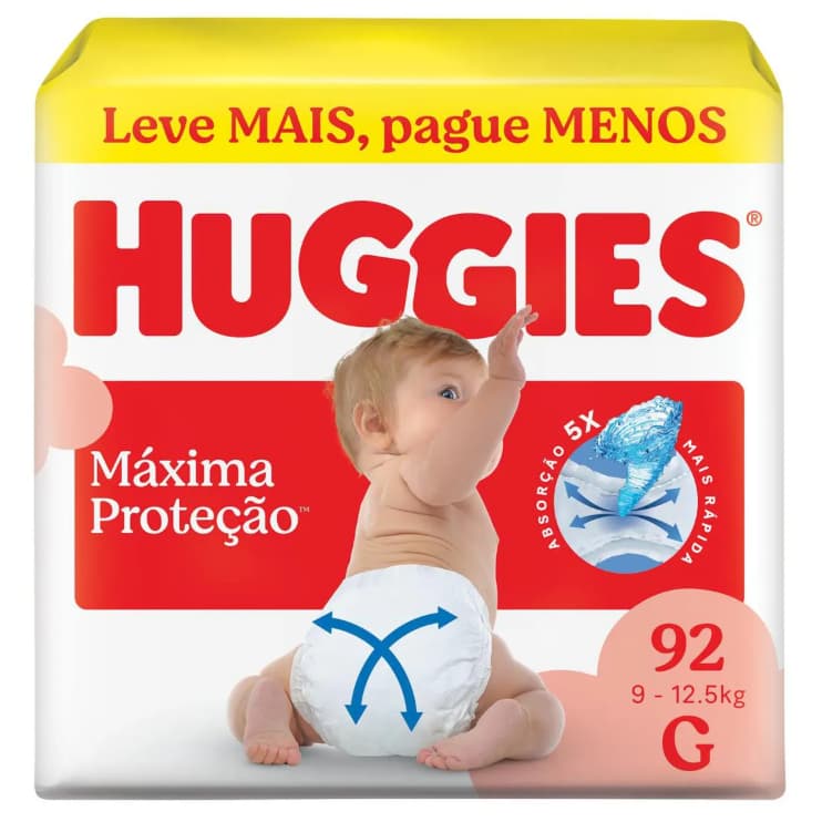 Fralda Huggies Supreme Care G 92 unidades