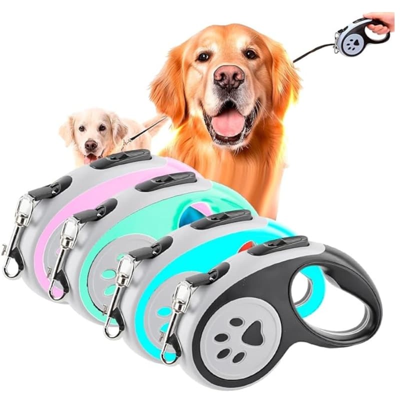 Coleira Pet Guia Retrátil com Trava de Segurança Passeios com Pets Cães Gato Cachorro