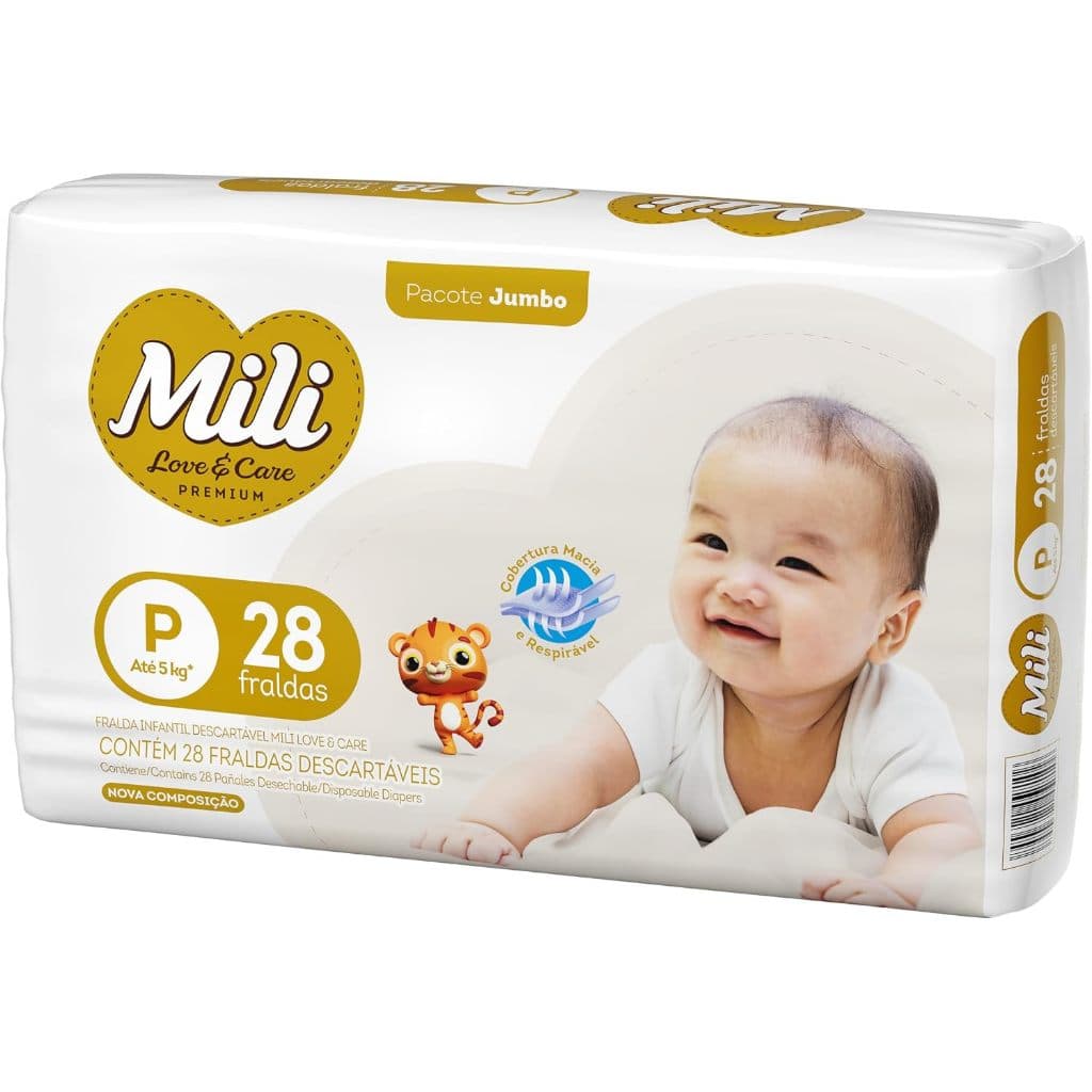 Fralda Mili Descartável Love care Rn P M