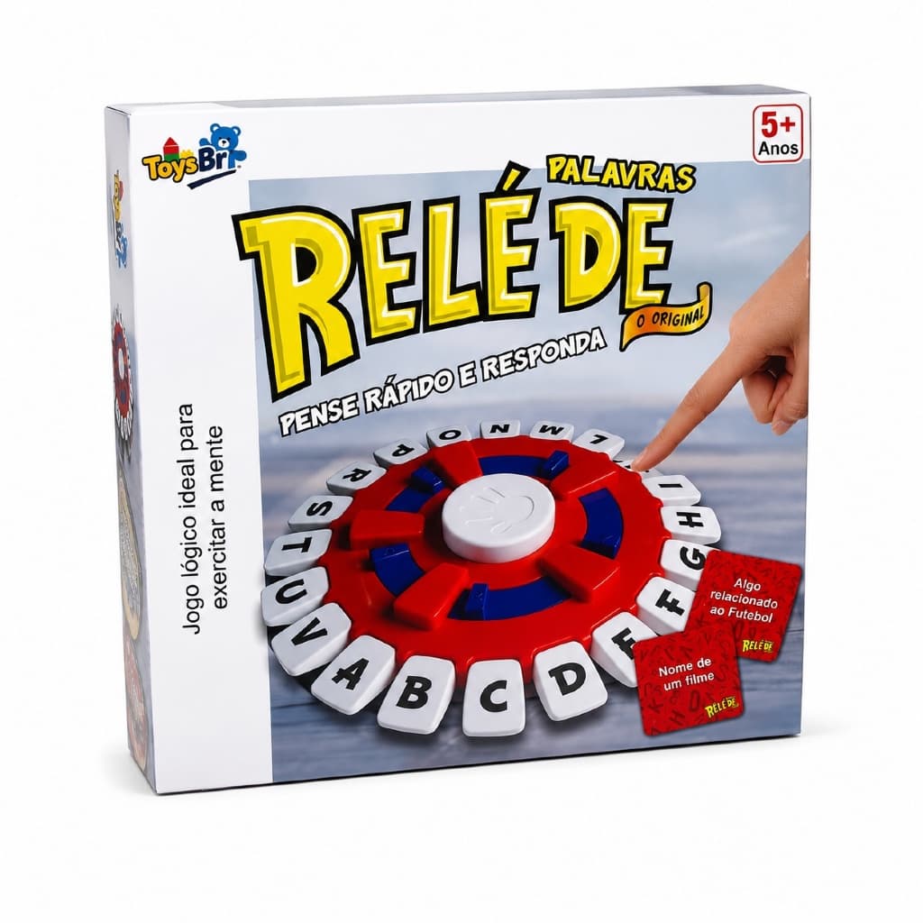 Jogo Relé de Palavras Educativo Pense Rápido Tabuleiro Infantil Letras Giratórias Família