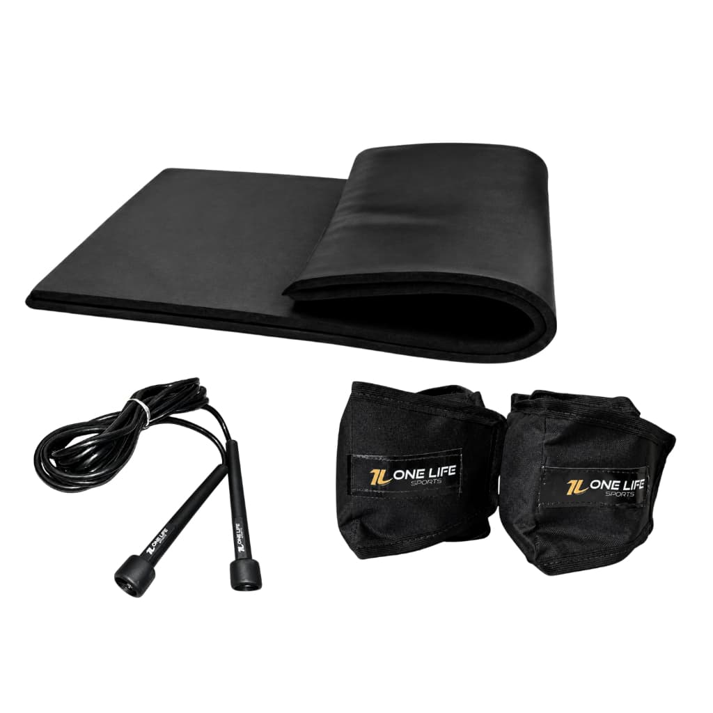 Kit Treino Funcional em Casa Caneleira 5kg Colchonete Corda PVC Academia Emagrecimento Fitness