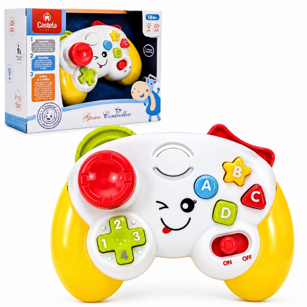 Brinquedo Controle Vídeo Game Musical Divertido Com Luz e Som Para Crianças - Castela