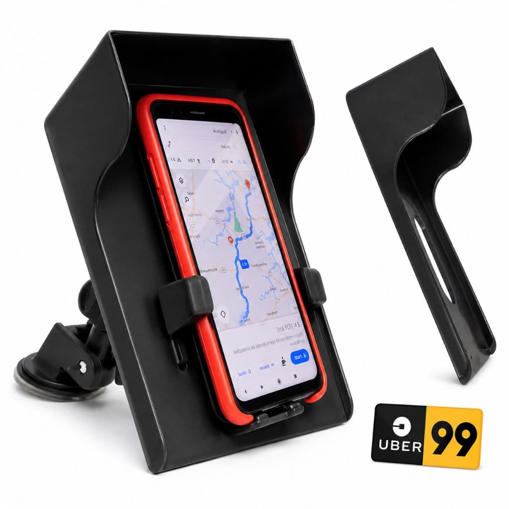 Capa Suporte Celular Carro Case Anti Sol Roubo Uber 99 Keeta