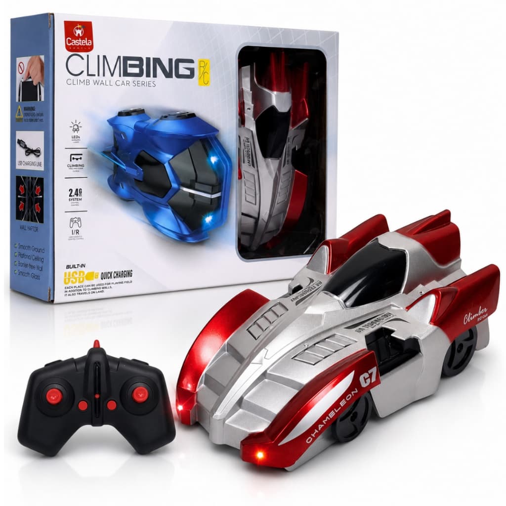 Carrinho de Parede de Controle remoto 360° com Luz - Castela