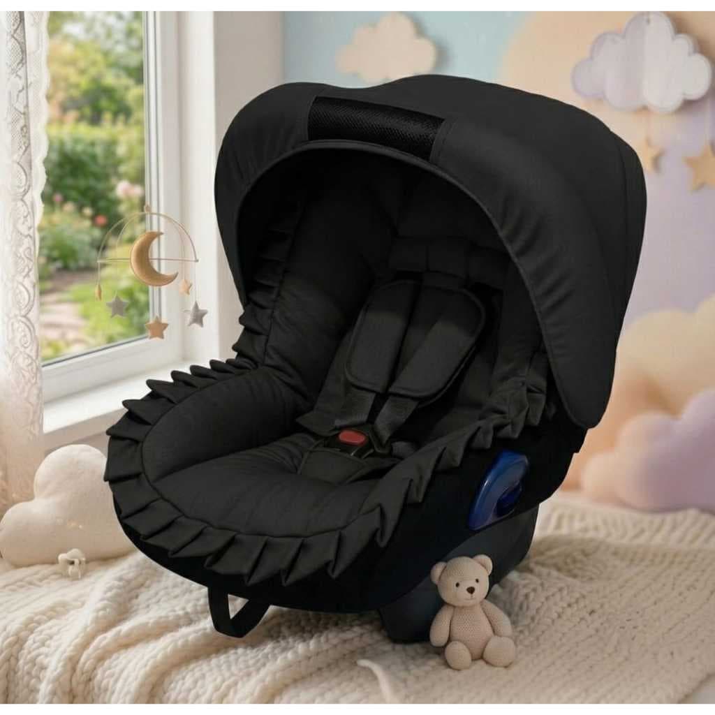 Kit Capa para Bebê Conforto Universal com Capota Solar e Protetor de Cinto Acolchoado Enxoval Bebê
