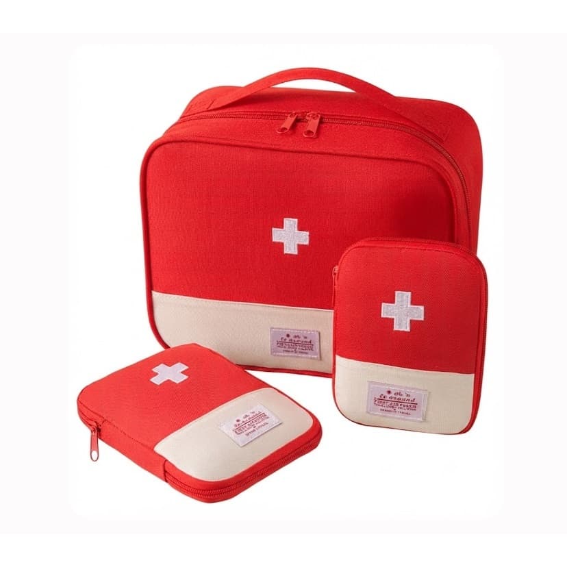 Kit Bolsa Primeiros Socorros Viagem Organizador 3 Pçs
