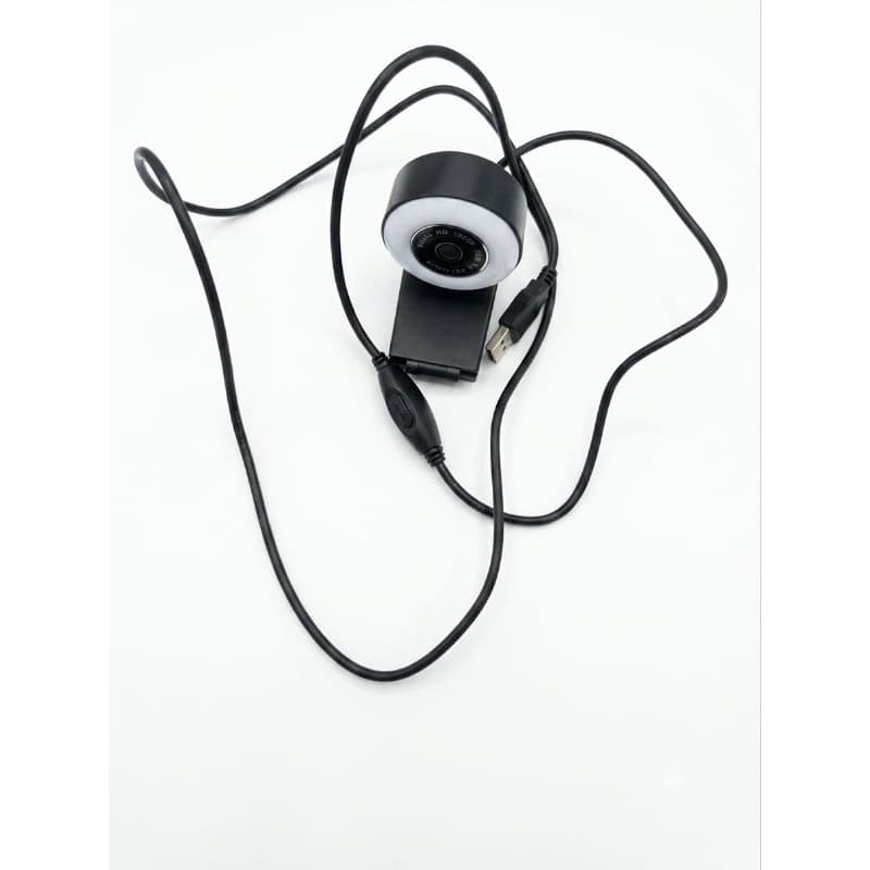 Webcam Full HD 1080P USB 2.0 com LED Ring Light – Ideal para Videochamadas e Aulas Online