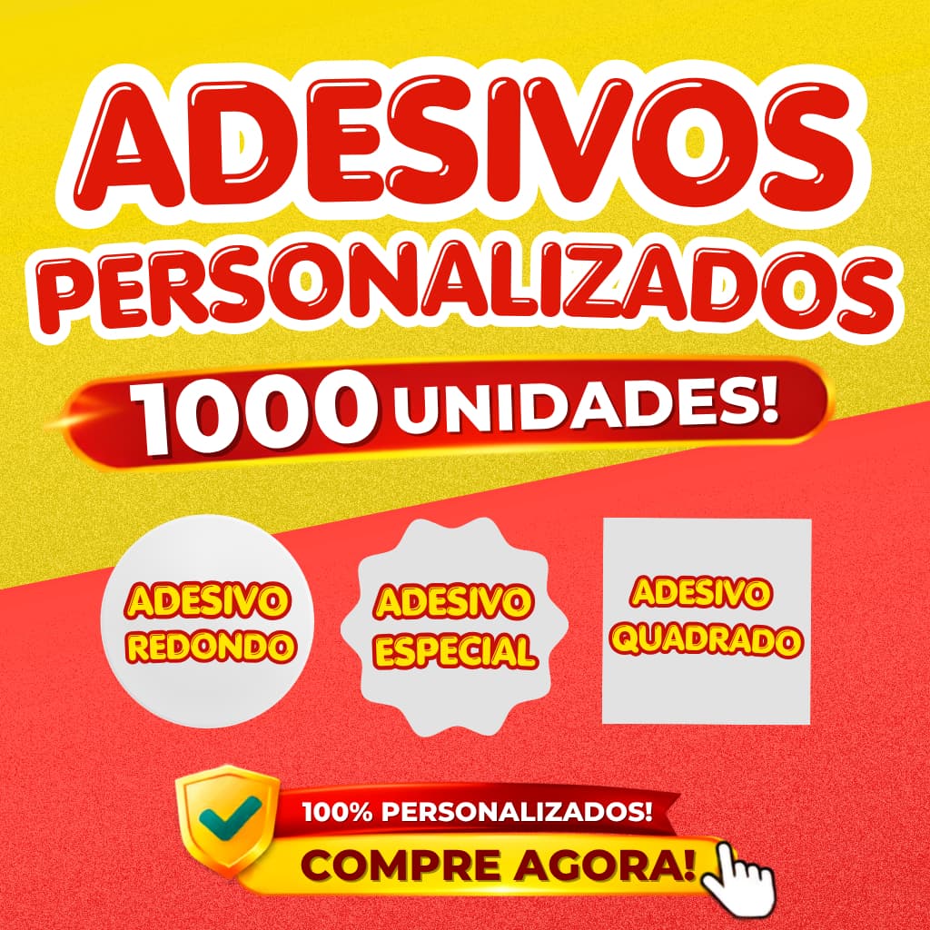 1000 Etiquetas Adesivas Personalizadas