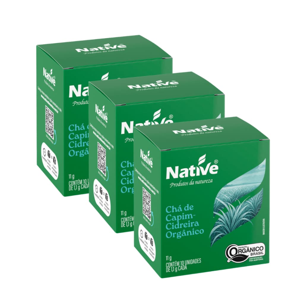 Kit 3 Chá De Capim-cidreira Orgânico Native C/ 10 Sachês 11g