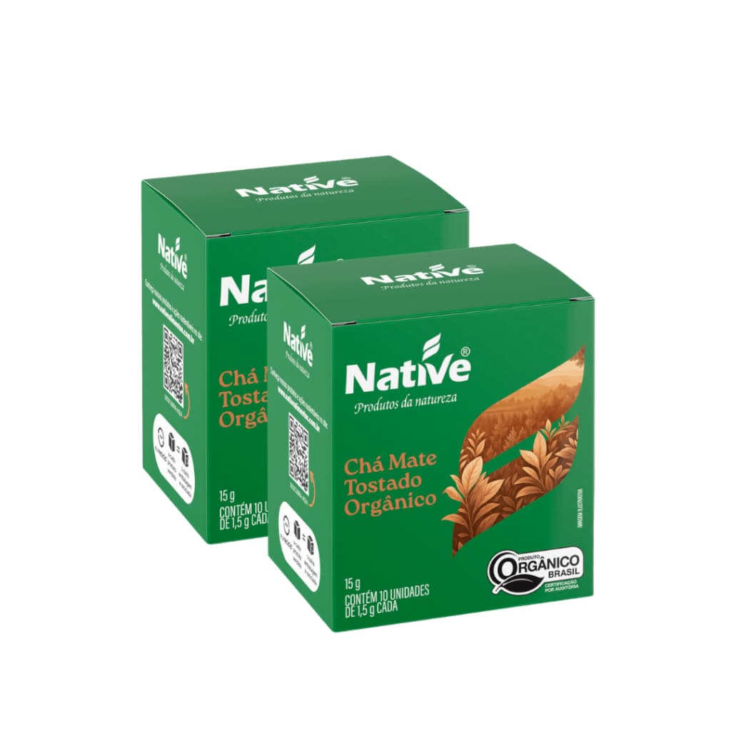 Kit 2 Chá Mate Tostado Orgânico Native Com 10 Sachês 15g