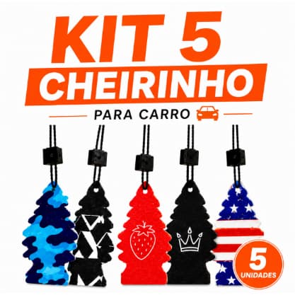 Kit 5 Aromatizante Cheirinho de Carro Perfumado Fragrância para Carro