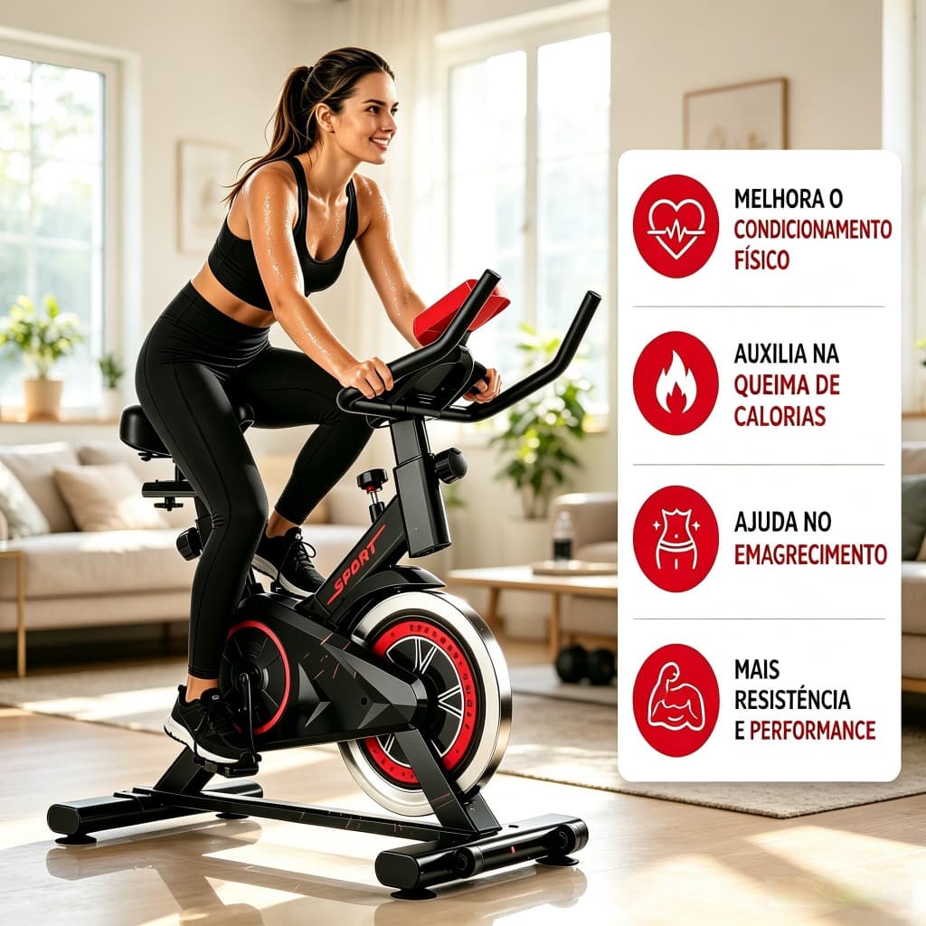 Bicicleta Spinning Ergométrica Para Exercícios Com Monitor Profissional Sport Suporta até 120 kg