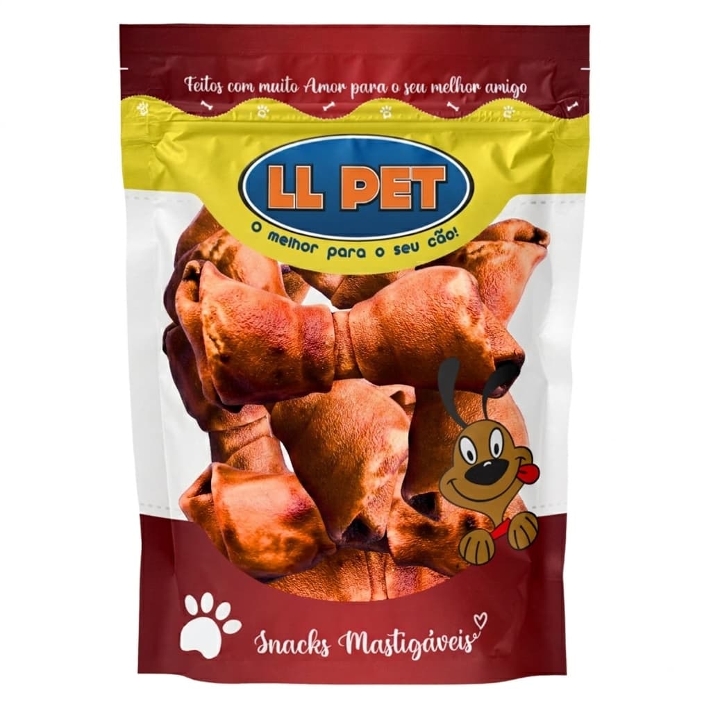 Osso Nó Sabor Bacon Ossinho Petisco Mordedor Para Cães (Pacote 500g)