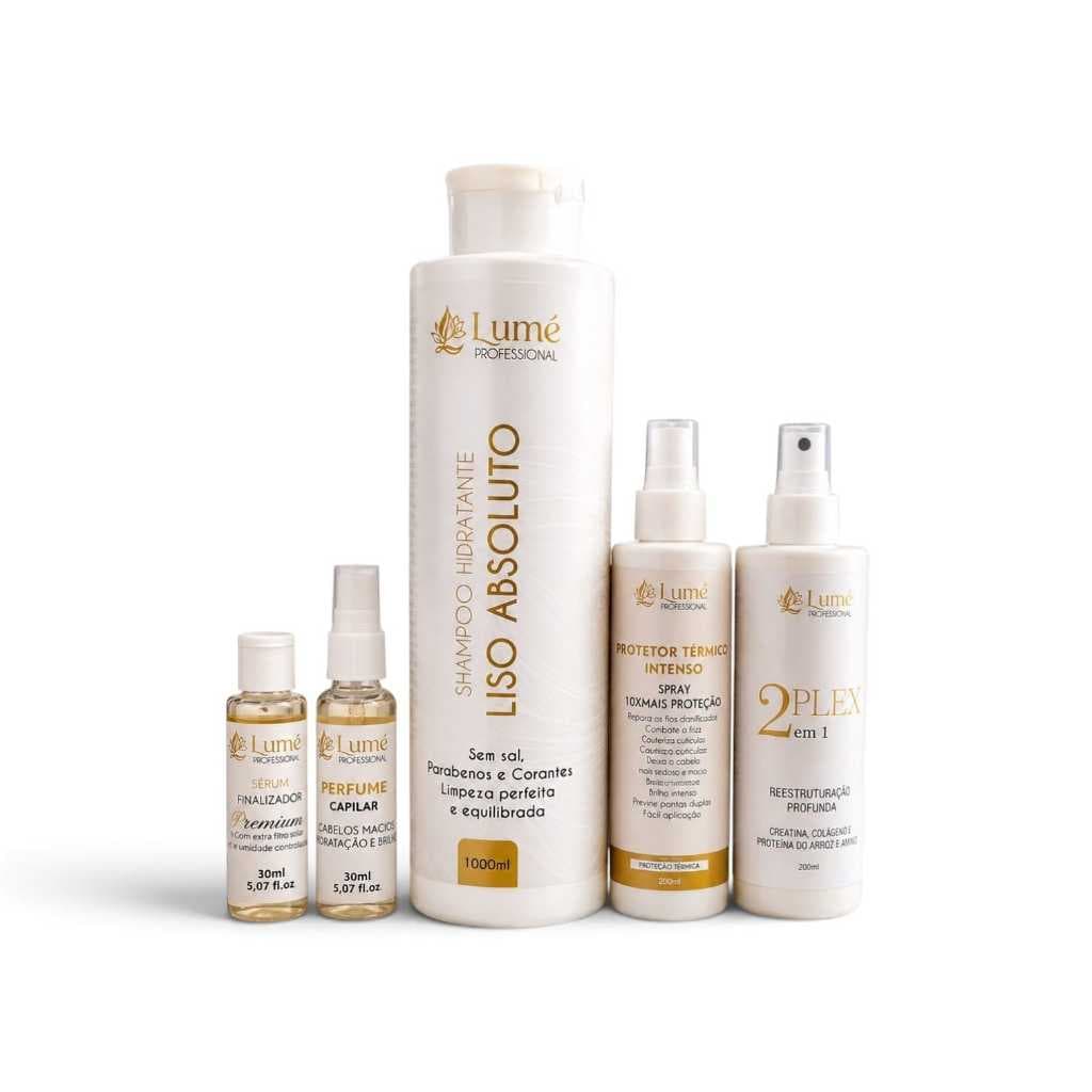 KIT SHAMPOO HIDRATANTE ABSOLUTO 5 ITENS - LUMÉ PROFESSIONAL