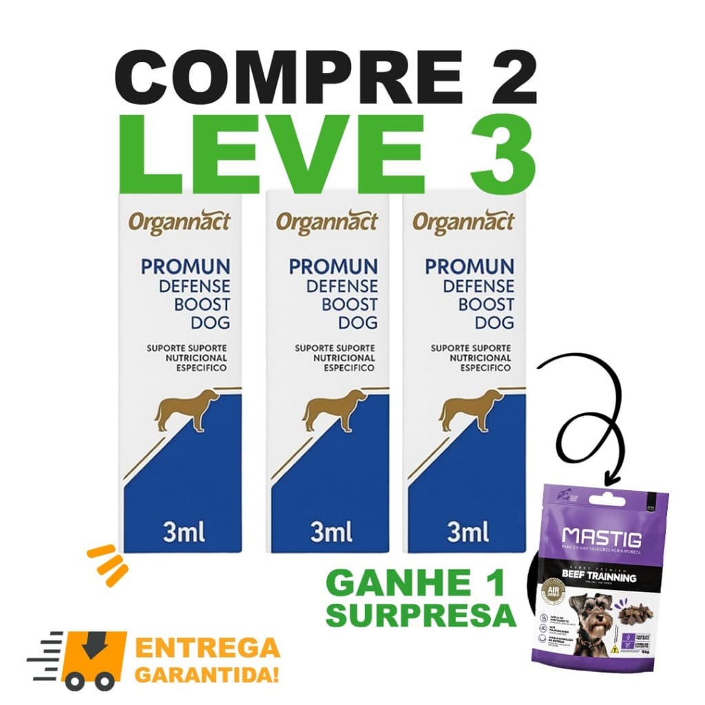 Suplemento Para Imunidade Promun Defense Boost Cao Organnact 3ml+6ml Leve 3 Pague 2