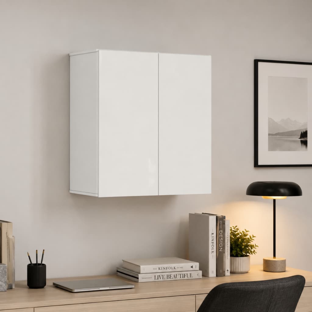 Armário Baixo Multiuso 2 Portas 67 cm de Largura para Organizar Banheiro, Lavanderia ou Quarto - Branco