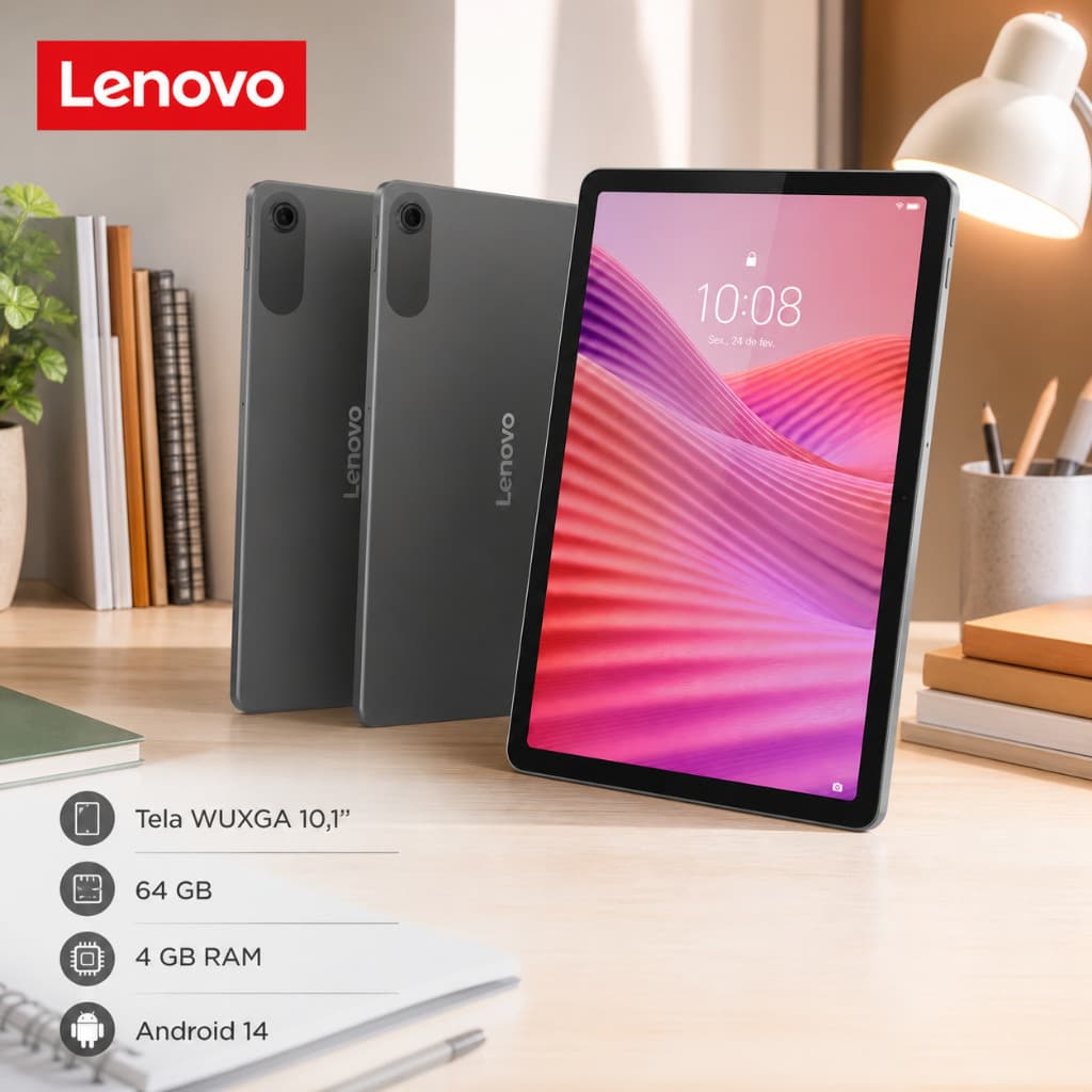 Tablet Lenovo Tab ZAEH0151BR 64GB 4GB RAM 10,1" WUXGA Android 14