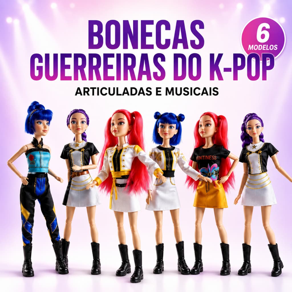 Bonecas Guerreiras do K-Pop Articuladas Musical Rumi