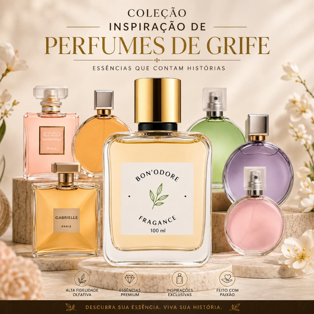 Perfume Feminino de Grife - Aroma Importado - Bon´Odore - Alta Performance e Fidelidade Olfativa