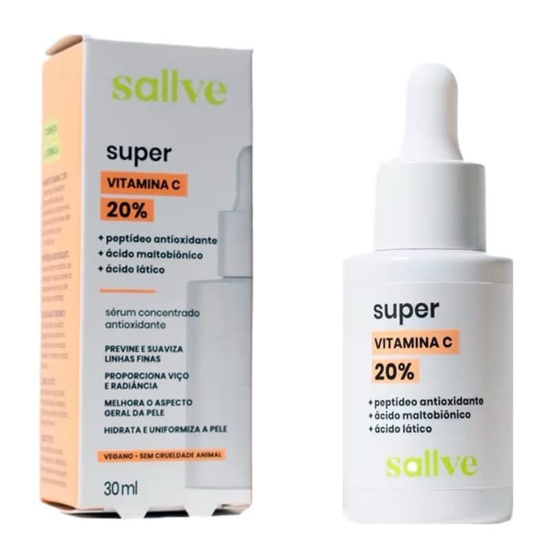 Sérum Facial Sallve Super Vitamina C 30ml - Antioxidante e Renovação Suave