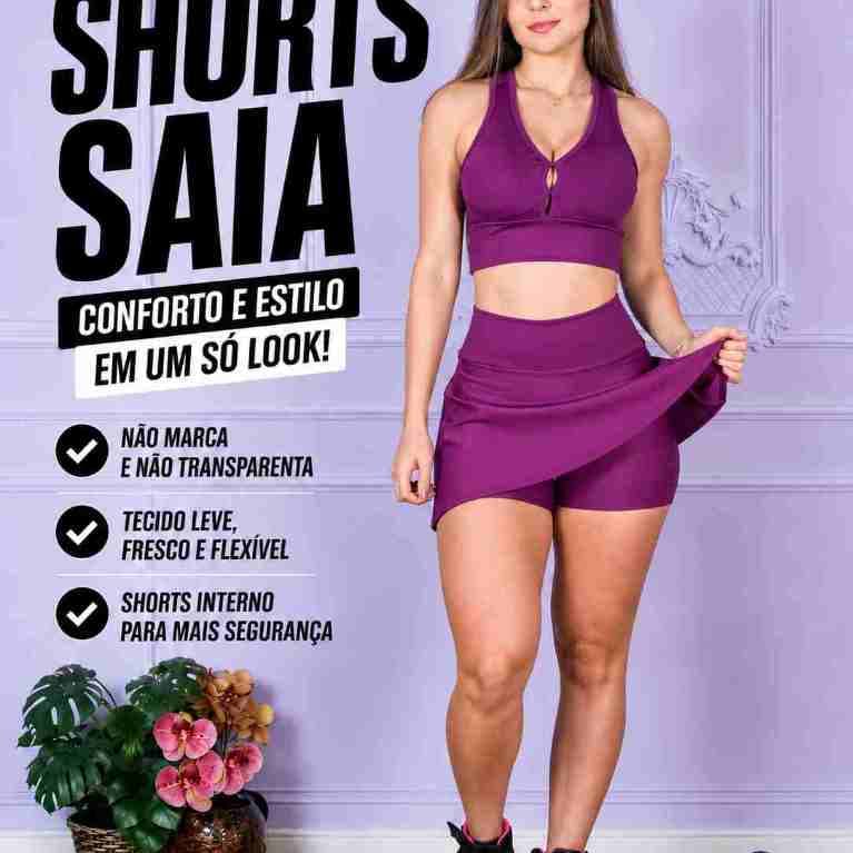 Short Saia Fitness Academia Bermuda Legging Suplex Roupa de Academia Envio Rápido Pronta Entrega