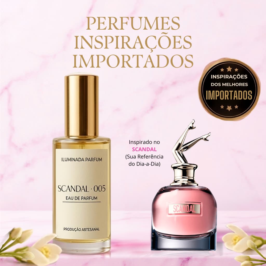 Perfume Feminino Inspirado Scandal Eau de Parfum 60ml Alta Fixação 25% Essência Importada Longa Duração
