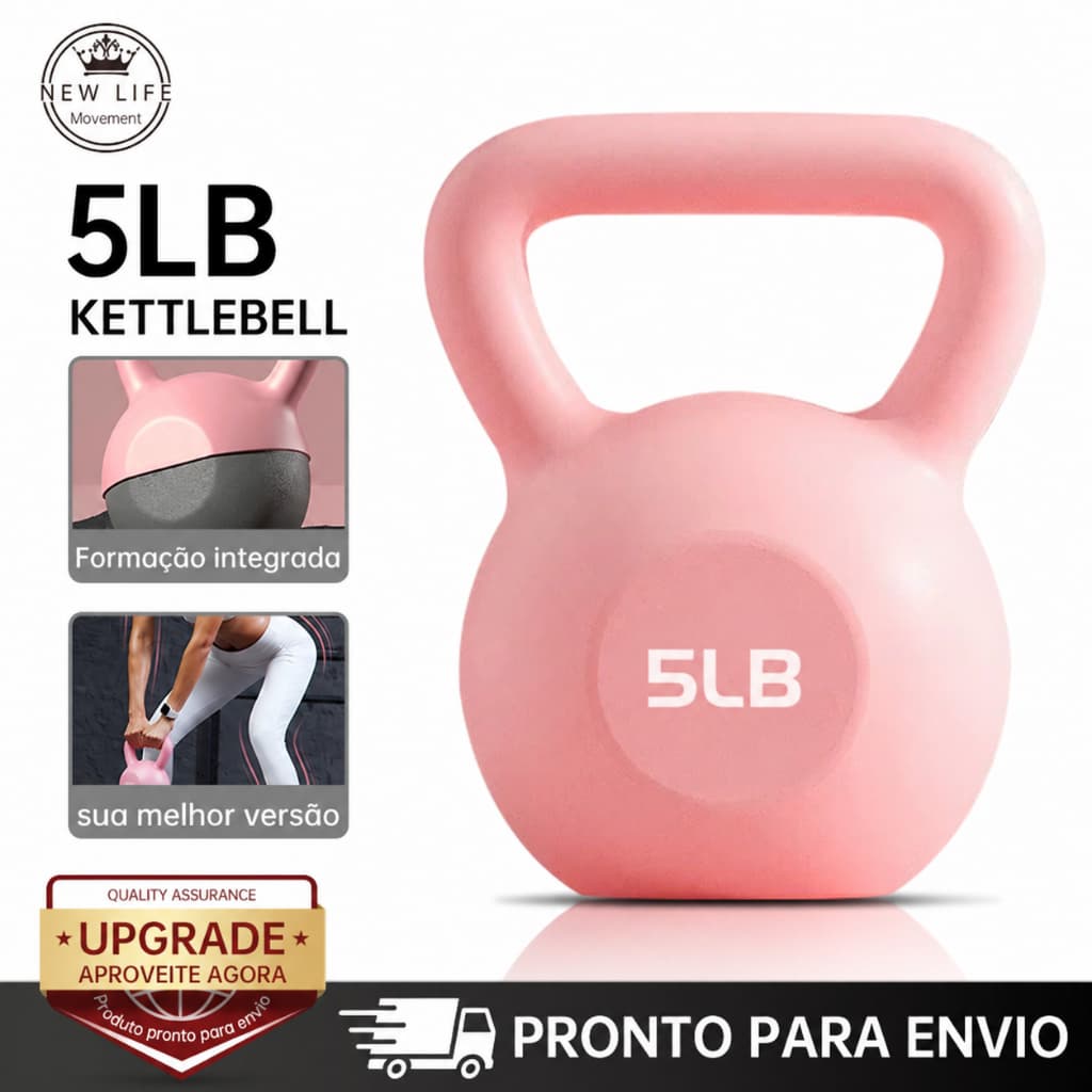 Kettlebell Halteres De Agachamento Peso de Academia 5LB Dumbbell 1 Unidade