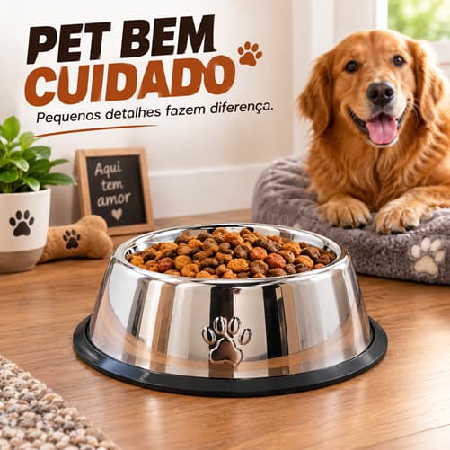 Comedouro Antiderrapante para Cachorro e Gato 16cm 30 cm Inox Pote para Ração e Água Pequeno