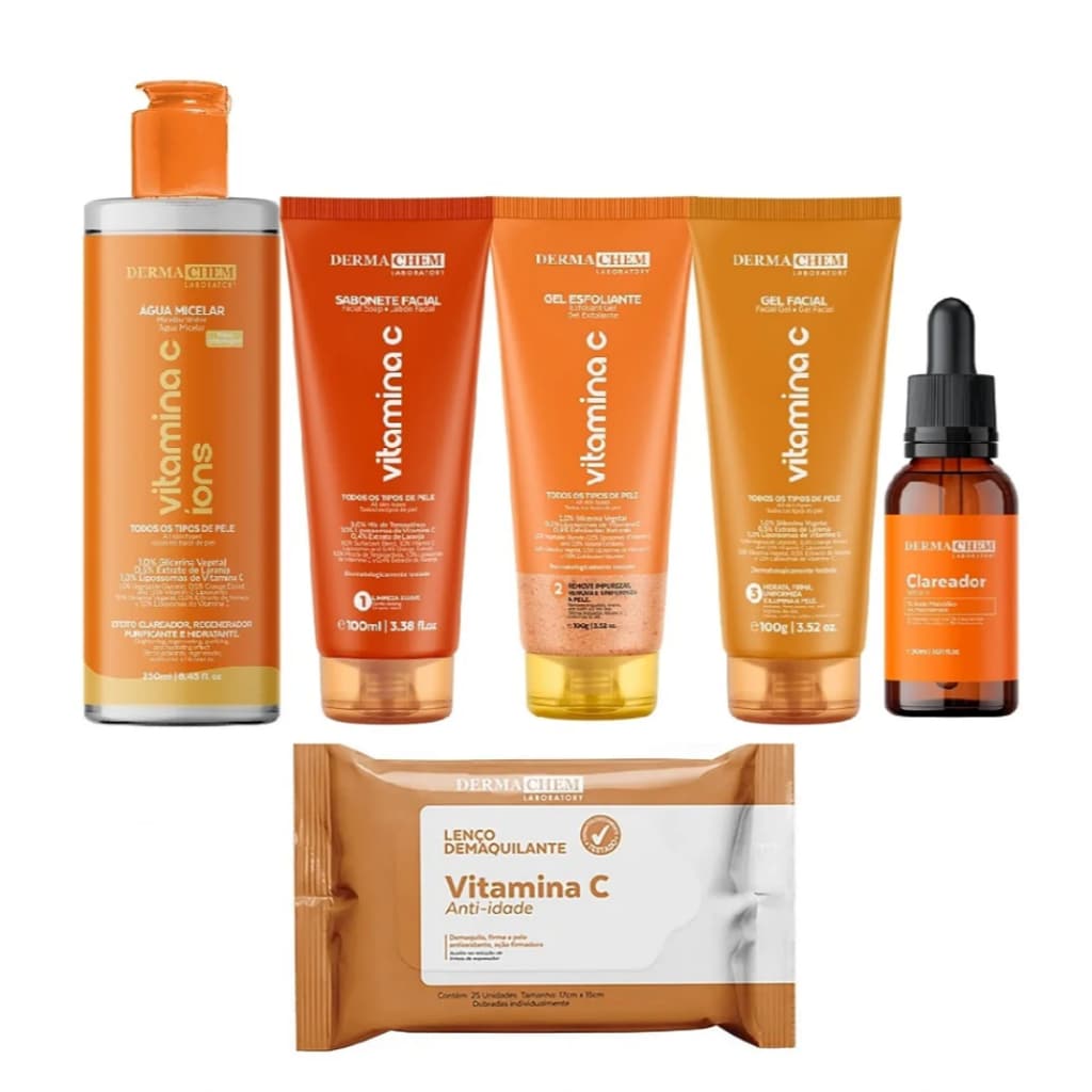 Kit Solução Total Vitamina C Cuidado Facial Com Sérum - Dermachem