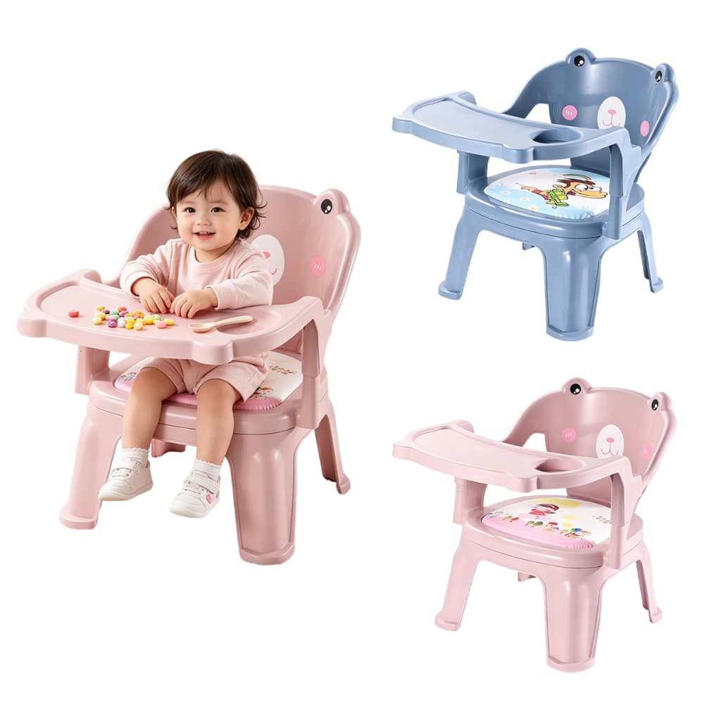 Poltrona de Alimentação Infantil Portátil Cadeira de Refeição para Bebê com Bandeja Removível -P3
