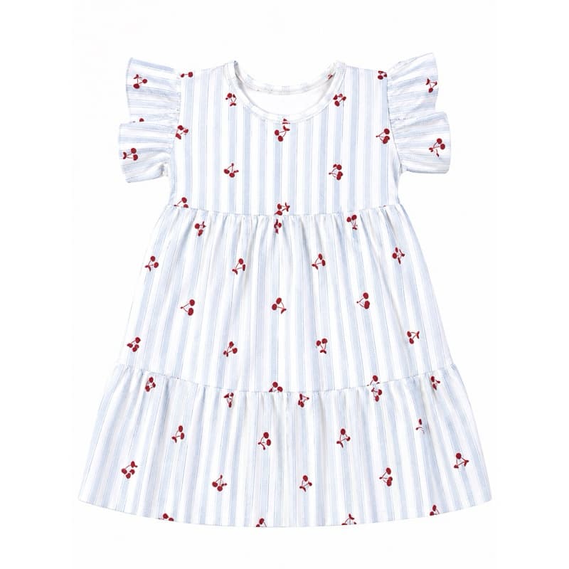 Kit Vestido bebê Menina Malha Estampado + Tapa Fralda | 0 a 12 Meses