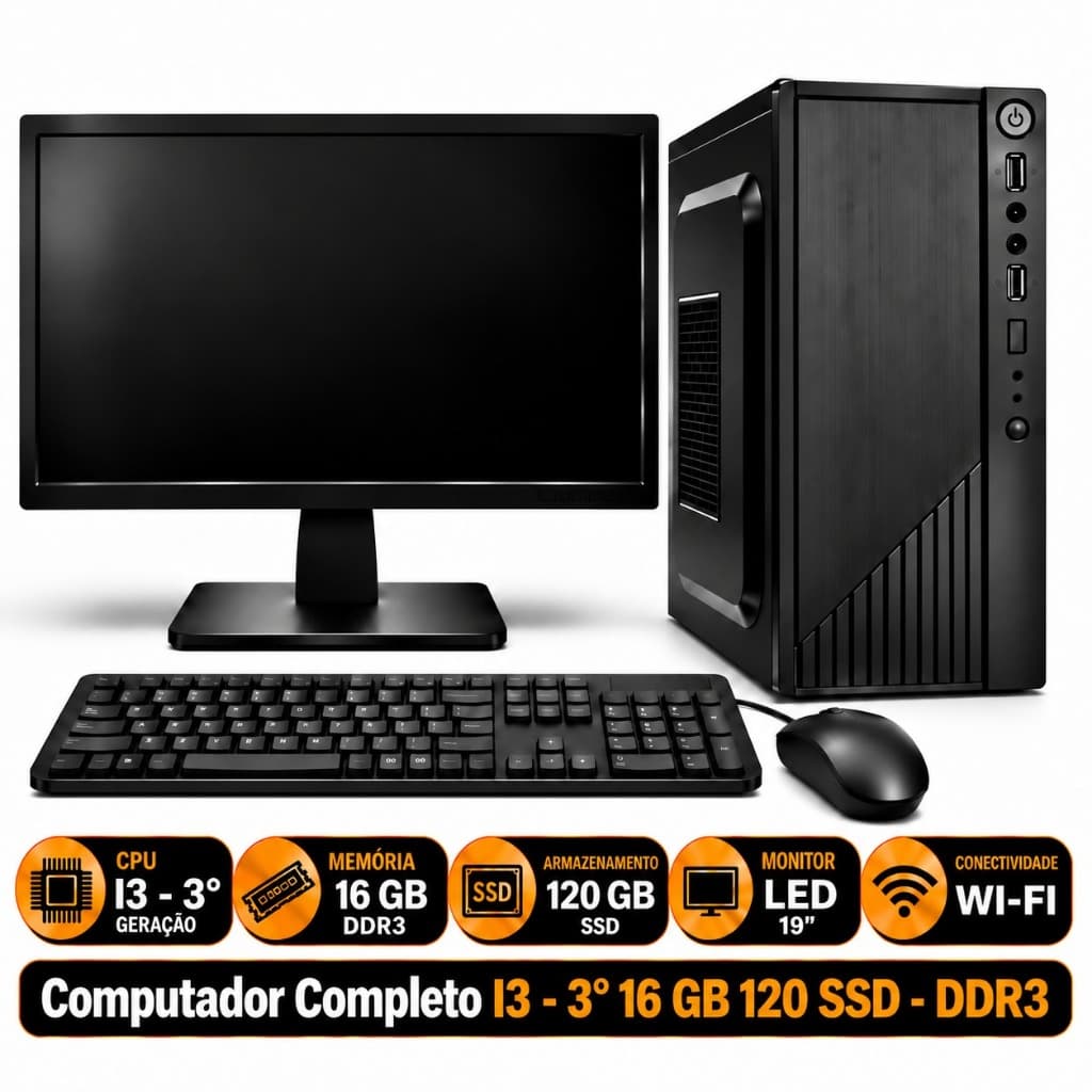 Computador Completo I3 - 3° 16 GB 120 SSD - DDR3
