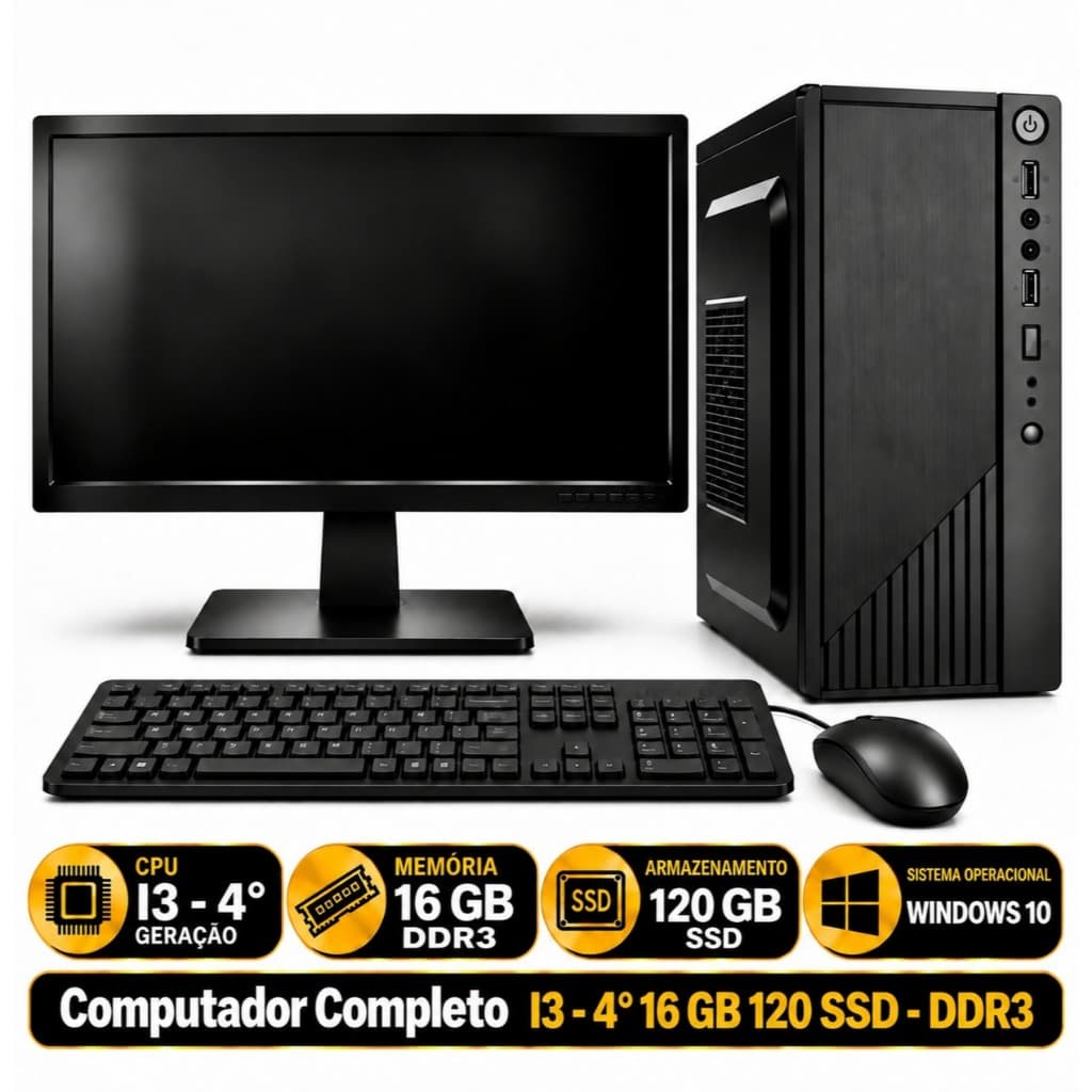 Computador Completo I3 - 4° 16 GB 120 SSD - DDR3