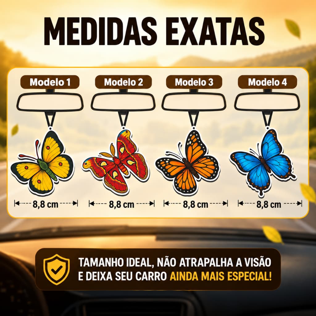 4 Modelos Cheirinho de Carro Borboleta Aromatizante Automotivo Importado Estilo Little Trees