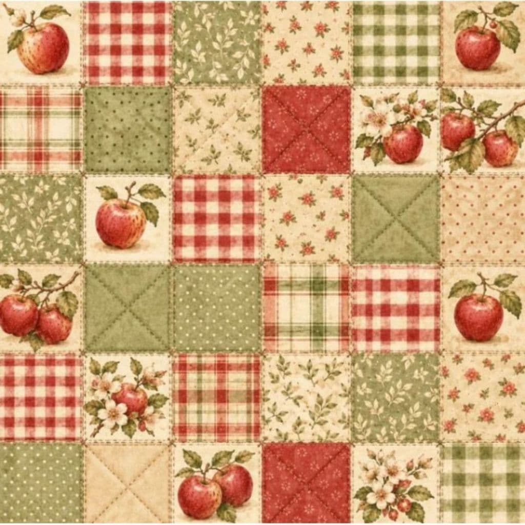Tecido Patchwork Digital Patch Maçãs D2836
