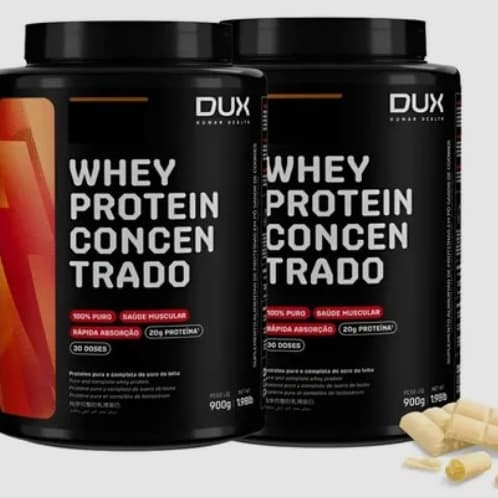 kit c/2 whey dux protein 900g sabores CHOCOLATE E CHOCOLATE BRANCO