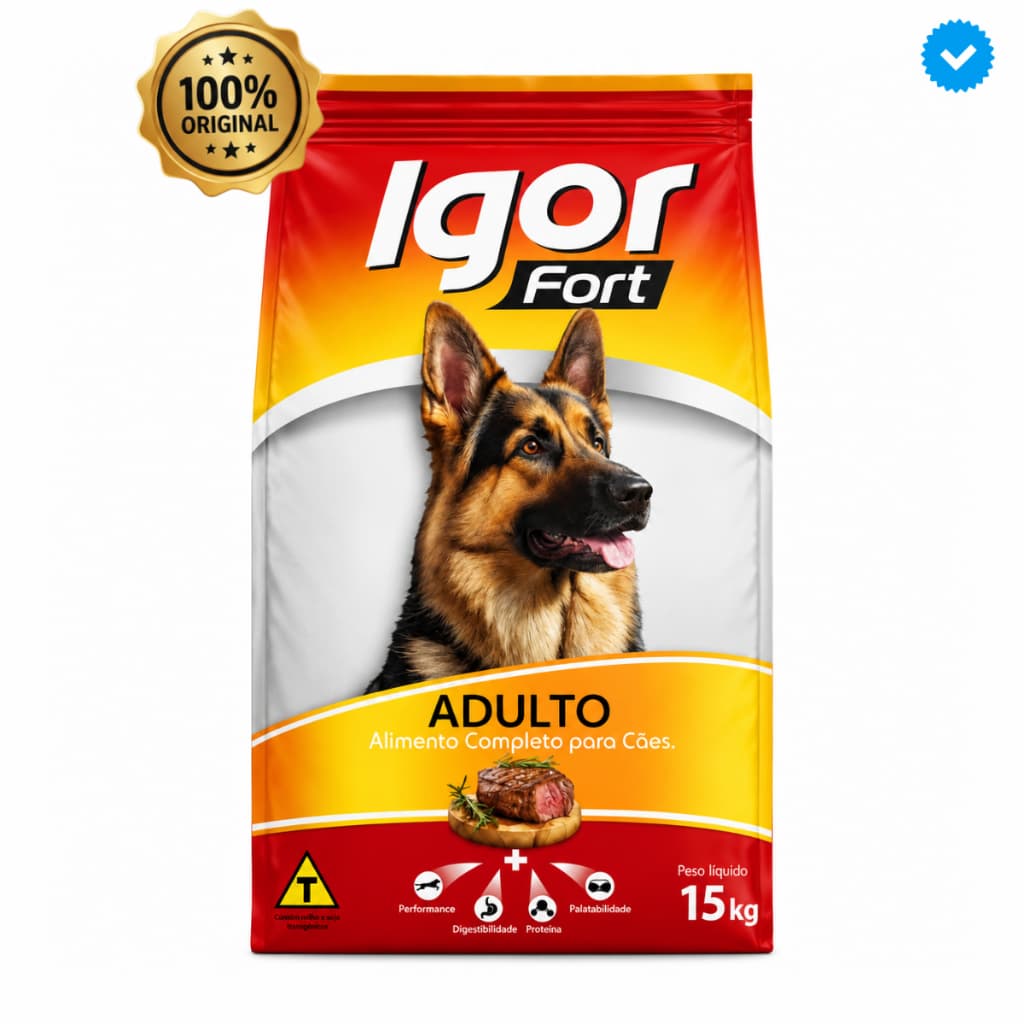 Ração Para Cachorro 15 kg Igor Fort Premium Para Cachorro Adulto Pet Animal de Estimação