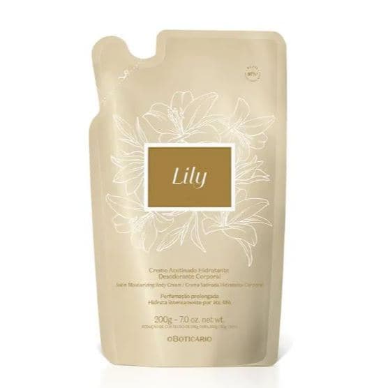 Refil Creme Acetinado Desodorante Hidratante Corporal Lily 200g